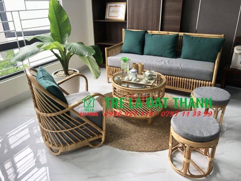 Bàn Ghế Mây Phòng Khách - BGMPK017